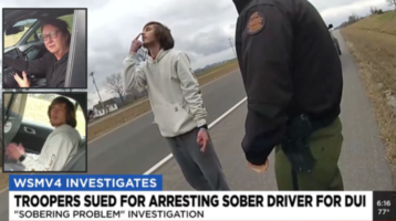 Thomas Manis takes a field sobriety test administered by Tennessee Highway Patrol (WSMV)